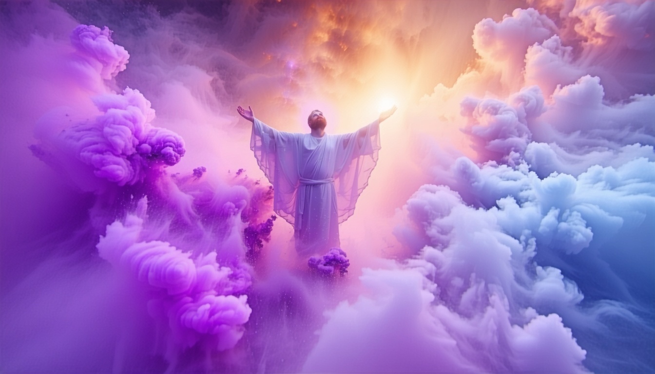 Abstract representation of ascension and spiritual awakening.